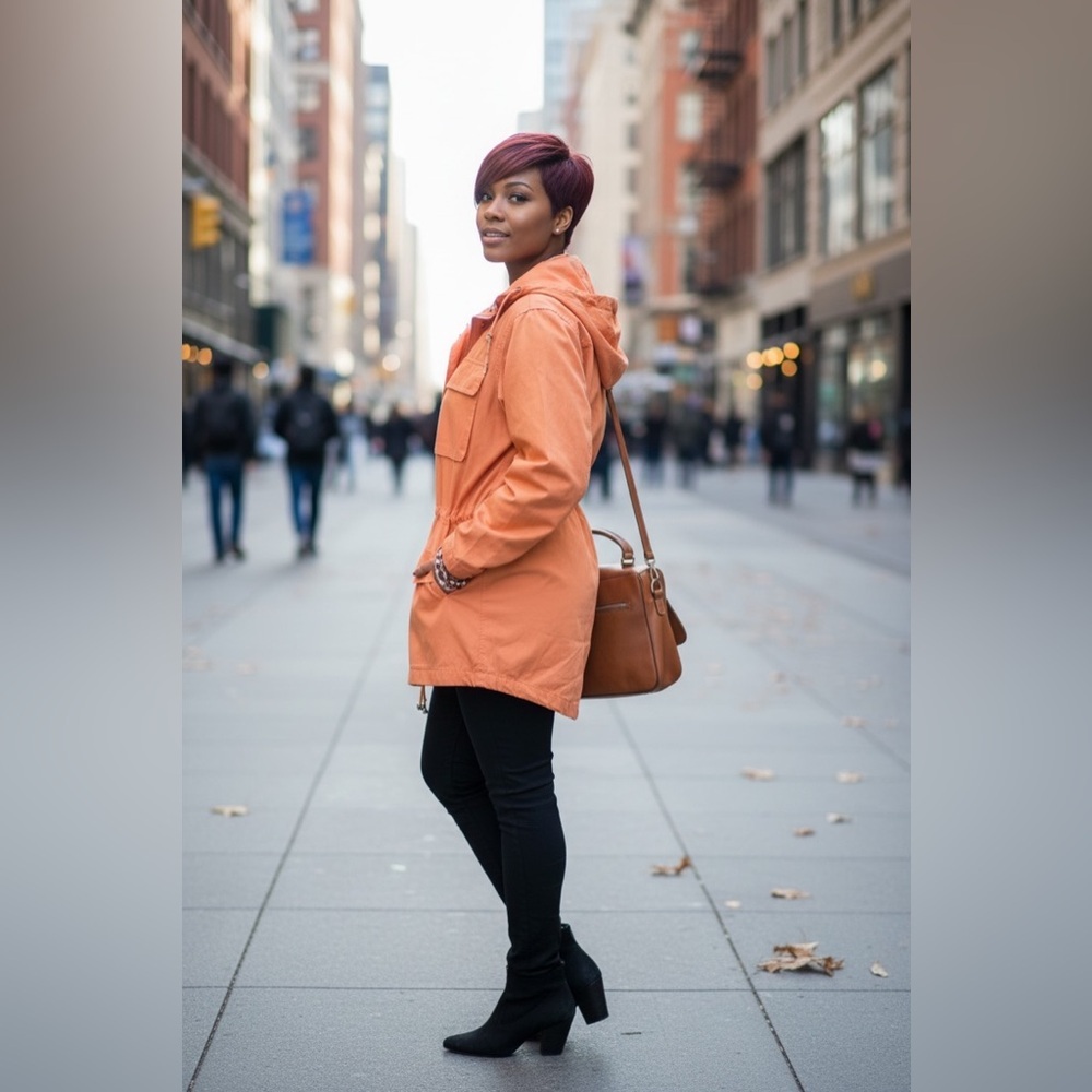Lauren Ralph Lauren Women's Utility Jacket in Vibrant Orange☑️ - Picture 3 of 15